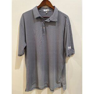 Peter Millar Men's XXL Striped Polo Shirt Summer Comfort Navy & White